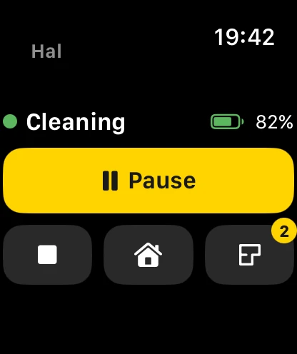Pause, stop and dock on Apple Watch.